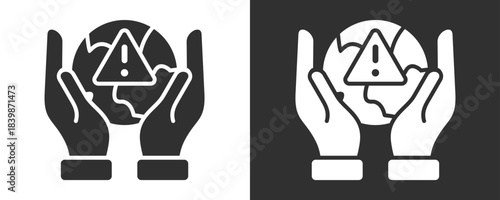 Global Crisis Icon Set Vector Collection Isolated In Black And White