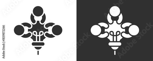 Creative Team Icon Set Vector Collection Isolated In Black And White