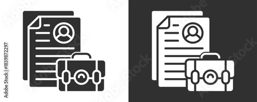 Curriculum Vitae Icon Set Vector Collection Isolated In Black And White