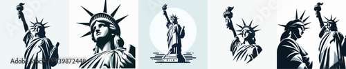 STATUE OF LIBERTY VECTOR WHITE BACKGROUND