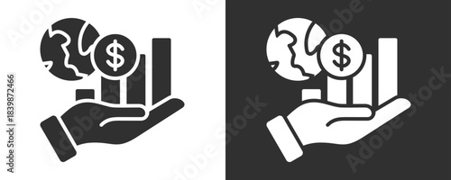 Economic Growth Icon Set Vector Collection Isolated In Black And White