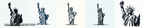 STATUE OF LIBERTY VECTOR WHITE BACKGROUND