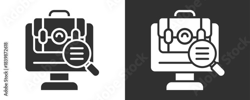 Online Job Search Icon Set Vector Collection Isolated In Black And White