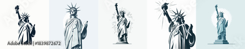 STATUE OF LIBERTY VECTOR WHITE BACKGROUND