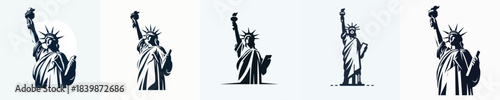 STATUE OF LIBERTY VECTOR WHITE BACKGROUND