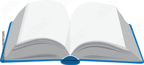 An open blank blue book