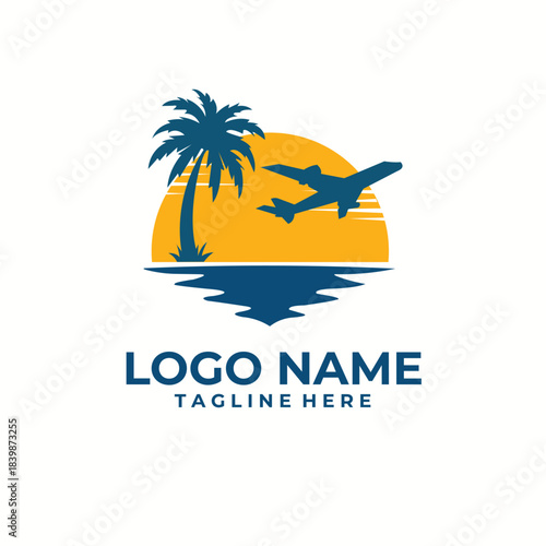 Travel agency logo icon vector template design 