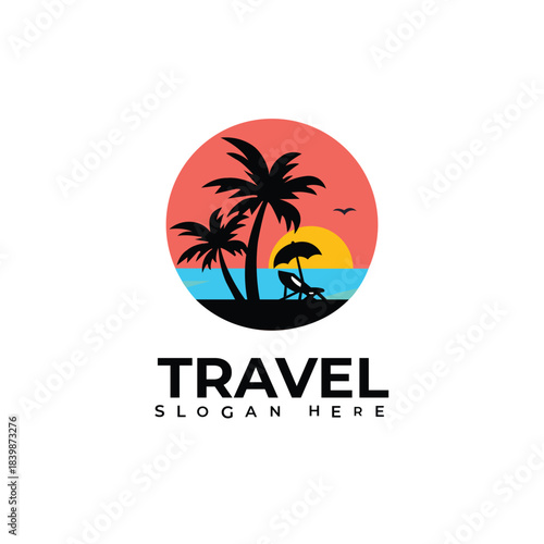 Travel agency logo icon vector template design 