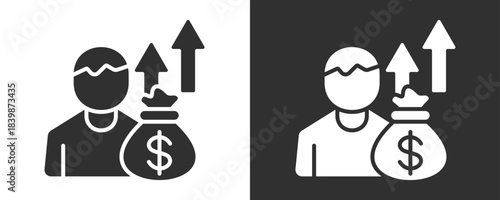 Growth Icon Set Vector Collection Isolated In Black And White