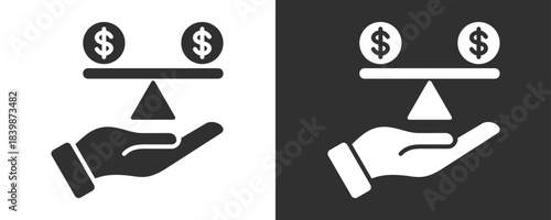 Balance Icon Set Vector Collection Isolated In Black And White