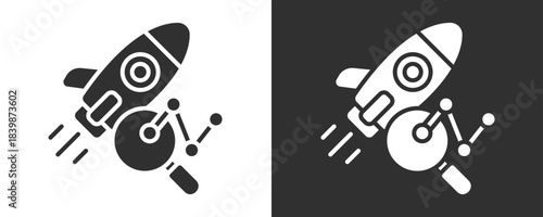 Rocket Icon Set Vector Collection Isolated In Black And White