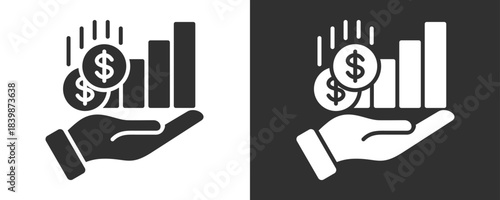 Profit Icon Set Vector Collection Isolated In Black And White