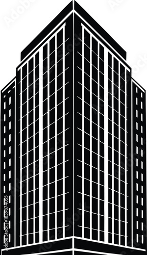 Tall office building silhouette vector graphic skyscraper 1