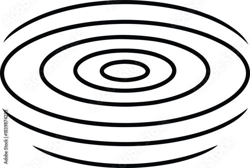 Concentric Water Ripple Line Art Vector circle