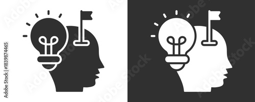 Realization Icon Set Vector Collection Isolated In Black And White
