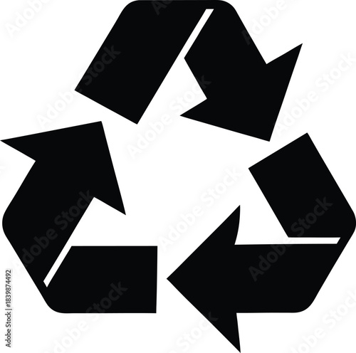 Black recycle symbol silhouette vector graphic 1