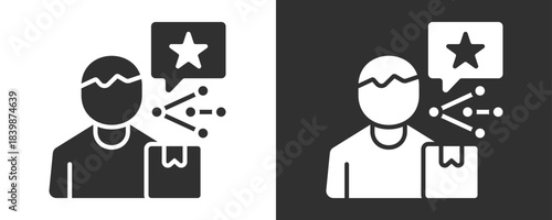 Influencer Icon Set Vector Collection Isolated In Black And White