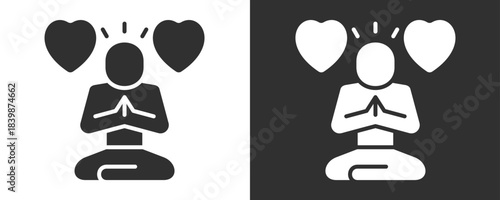Mindfulness Icon Set Vector Collection Isolated In Black And White