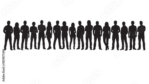 Business group silhouette vector illustration of a successful corporate team meeting