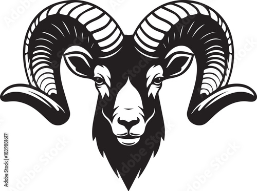 ram head or face silhouette vector flat illustration design