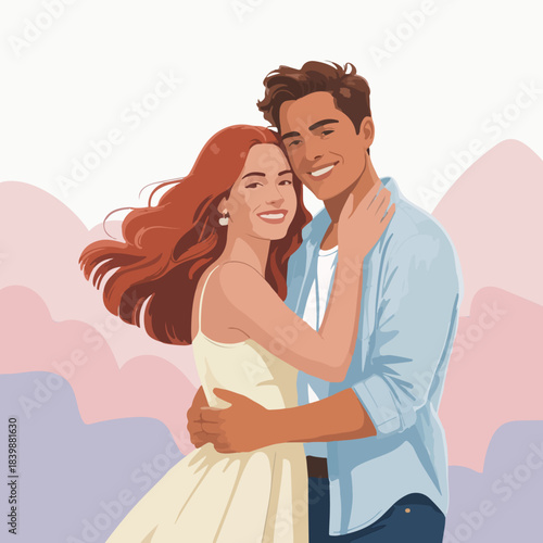 Illustration of a young couple