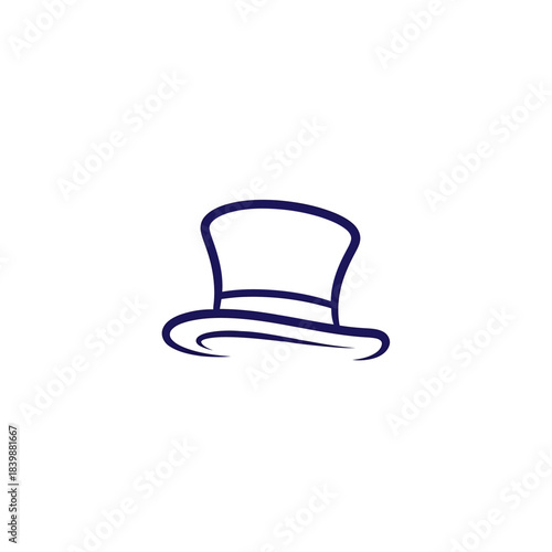Minimalist top hat icon for magic show branding
