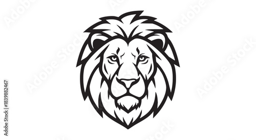 Powerful lion head vector illustration for logo or branding design