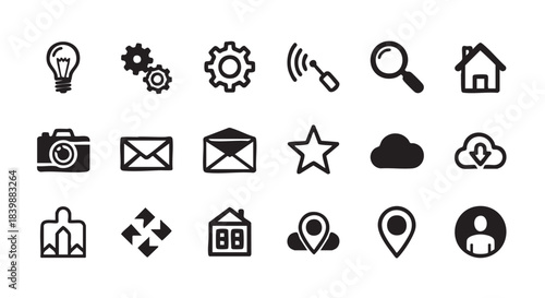 Set of Hand Drawn Symbols Icons for Web Design and Marketing
