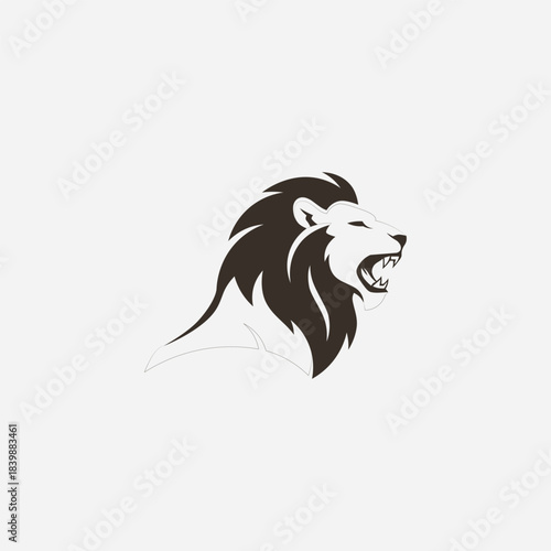 A bold, dynamic lion head roaring in a modern vector style. Ideal for branding, sports teams, strength concepts, mascots, and premium corporate identity designs.
