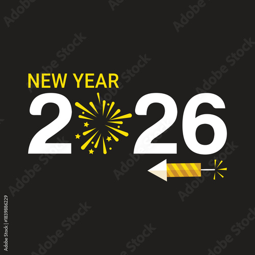 New year t shirt design, celebration 2026 gift, card, poster, banner, vector art