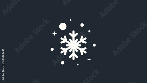 Delicate Snowflake in the Winter Sky: A serene illustration showcases a single, intricately designed snowflake, surrounded by gently falling snow, evoking the quiet beauty of a winter day.