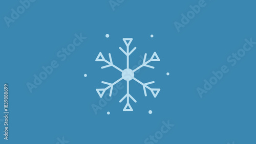 Snowflake Symbol: A delicate snowflake graphic floats in a serene expanse, symbolizing the magic of winter, encapsulating the season's serene beauty and festive spirit. 