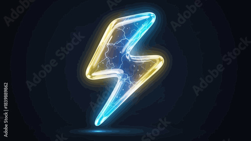 Energetic Spark Icon: A striking graphic, showcasing an electric bolt rendered in vivid hues, symbolizing power, innovation, and digital dynamism.