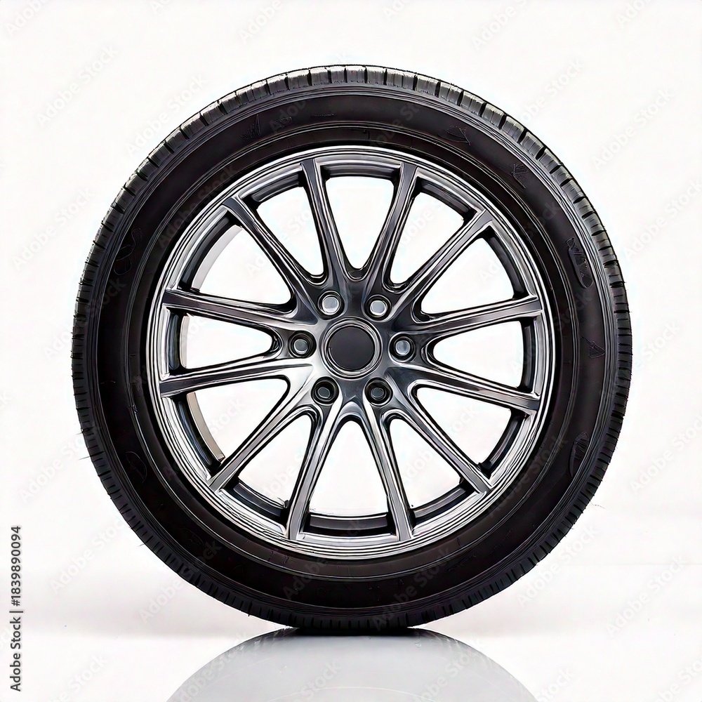 Obraz premium Wheel Car white background 