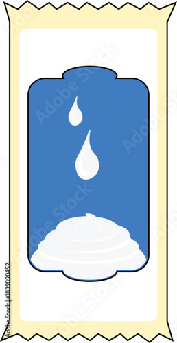A clean and minimal vector illustration of a mayonnaise sauce sachet.