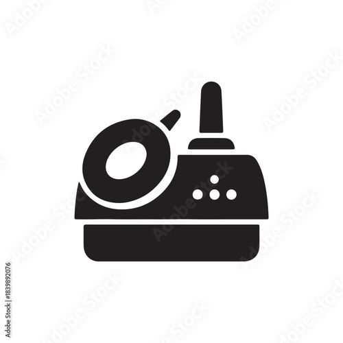 Sensor icon vector in black solid flat design icon isolated