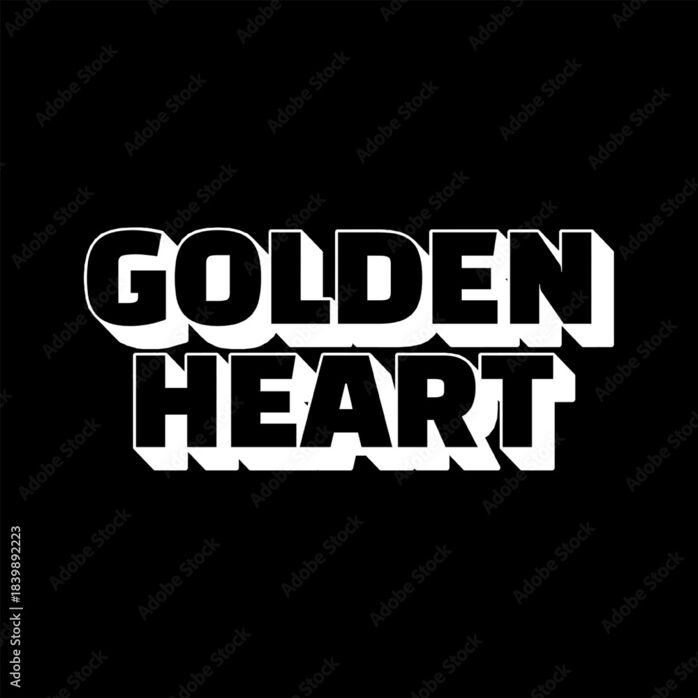 Fototapeta premium Vector Text Illustration For Golden Heart.