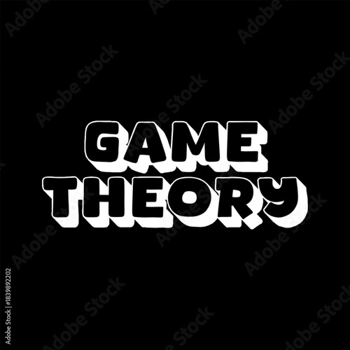 Vector Text Illustration For Game Theory.