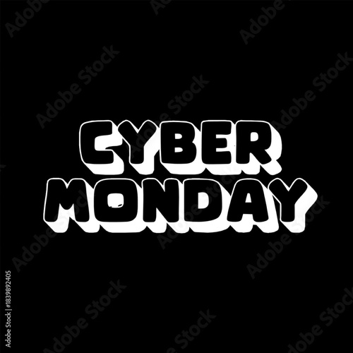 Vector Text Illustration For Cyber Monday.