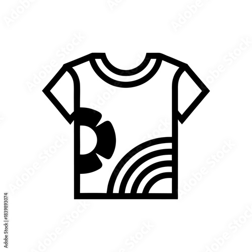 A minimalist outline icon of a kid’s T-shirt with smooth curves and simple proportions, symbolizing everyday casual clothing.