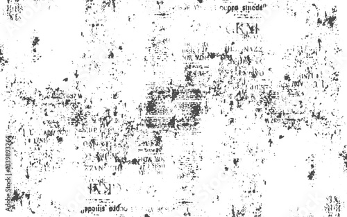 Abstract black and white gritty grunge background.Vector white and black newspaper paper grunge pattern old aged texture.