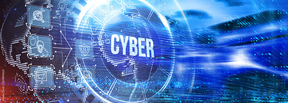Obraz premium Cyber security data protection business technology privacy concept. 3d illustration