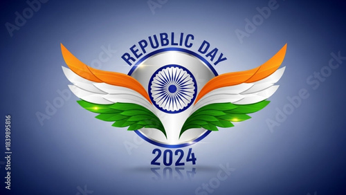Indian Republic Day 2024: A visually striking artistic rendition featuring the national colors. The design symbolizes the pride and spirit of Republic Day 2024.