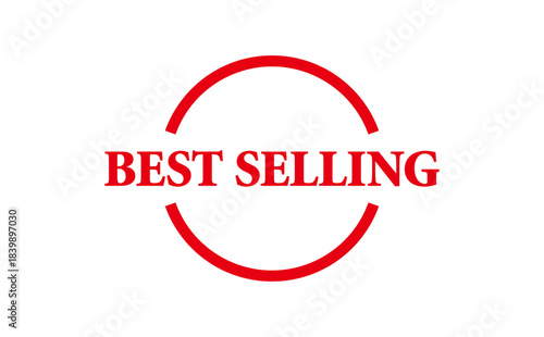 BEST SELLING - BEST SELLING text written on Red Rubber Stamp 
