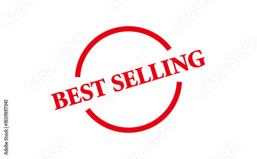 BEST SELLING - BEST SELLING text written on Red Rubber Stamp 
