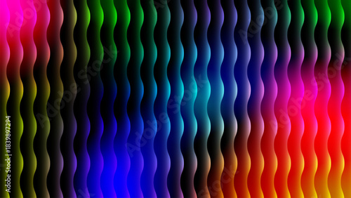 Vibrant gradient pattern with vertical glowing neon lines and radiant colors.
