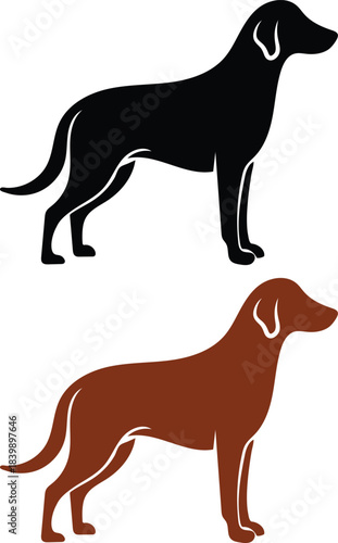 Stylized dog silhouette vector icon set, pets, canine, animal Vector