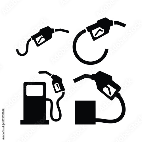 Fuel nozzle gas pump silhouette bundle