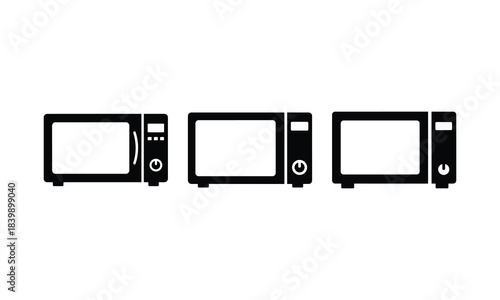 Microwave oven silhouette set kitchen appliance