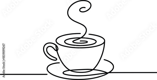 Coffee cup icon vector illustration of a hot cappuccino or espresso drink with steam, perfect for a cafe logo or design element